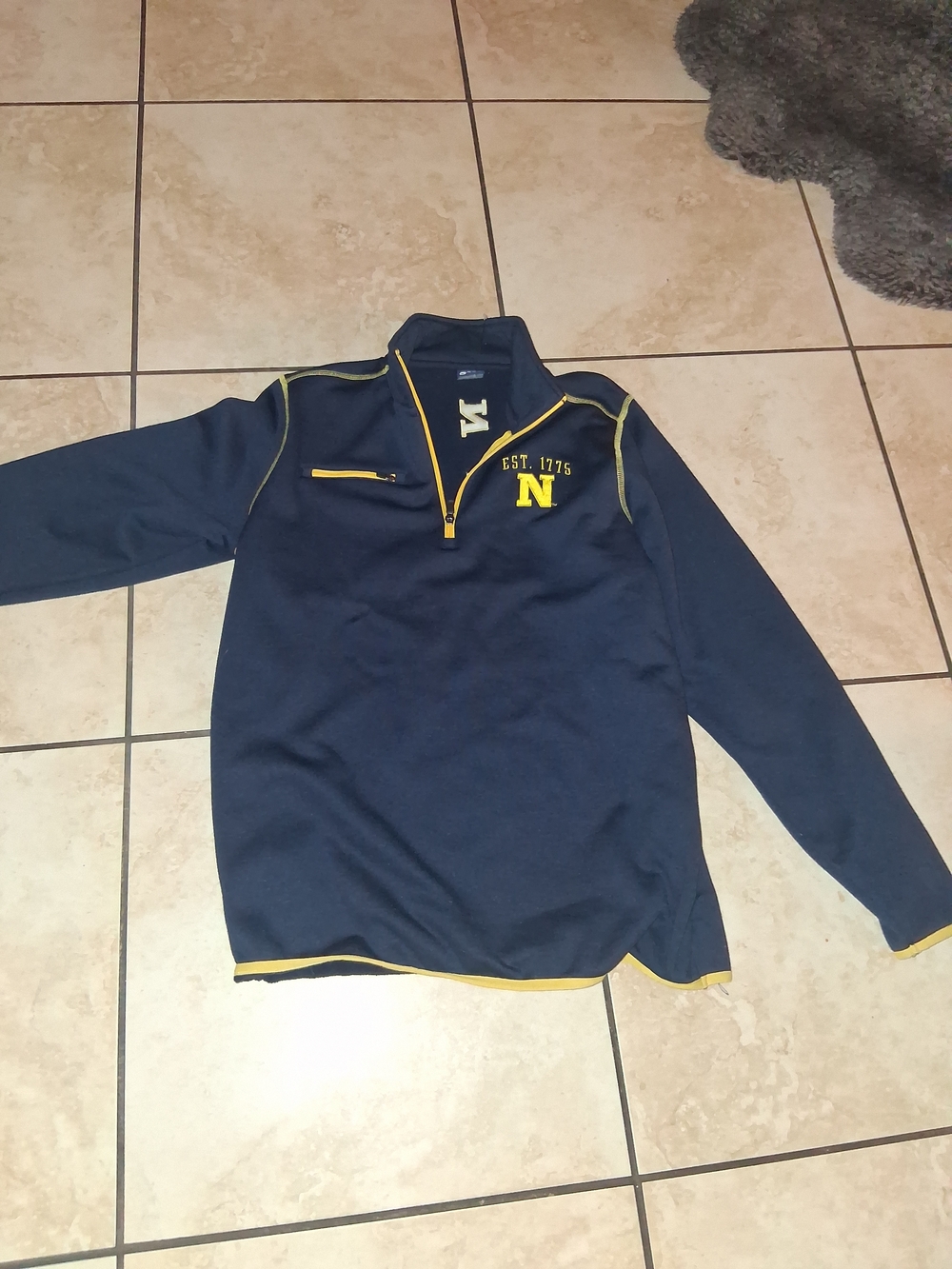 Gear For Sports Men's Navy Blue and Yellow Half-Zip Sweater